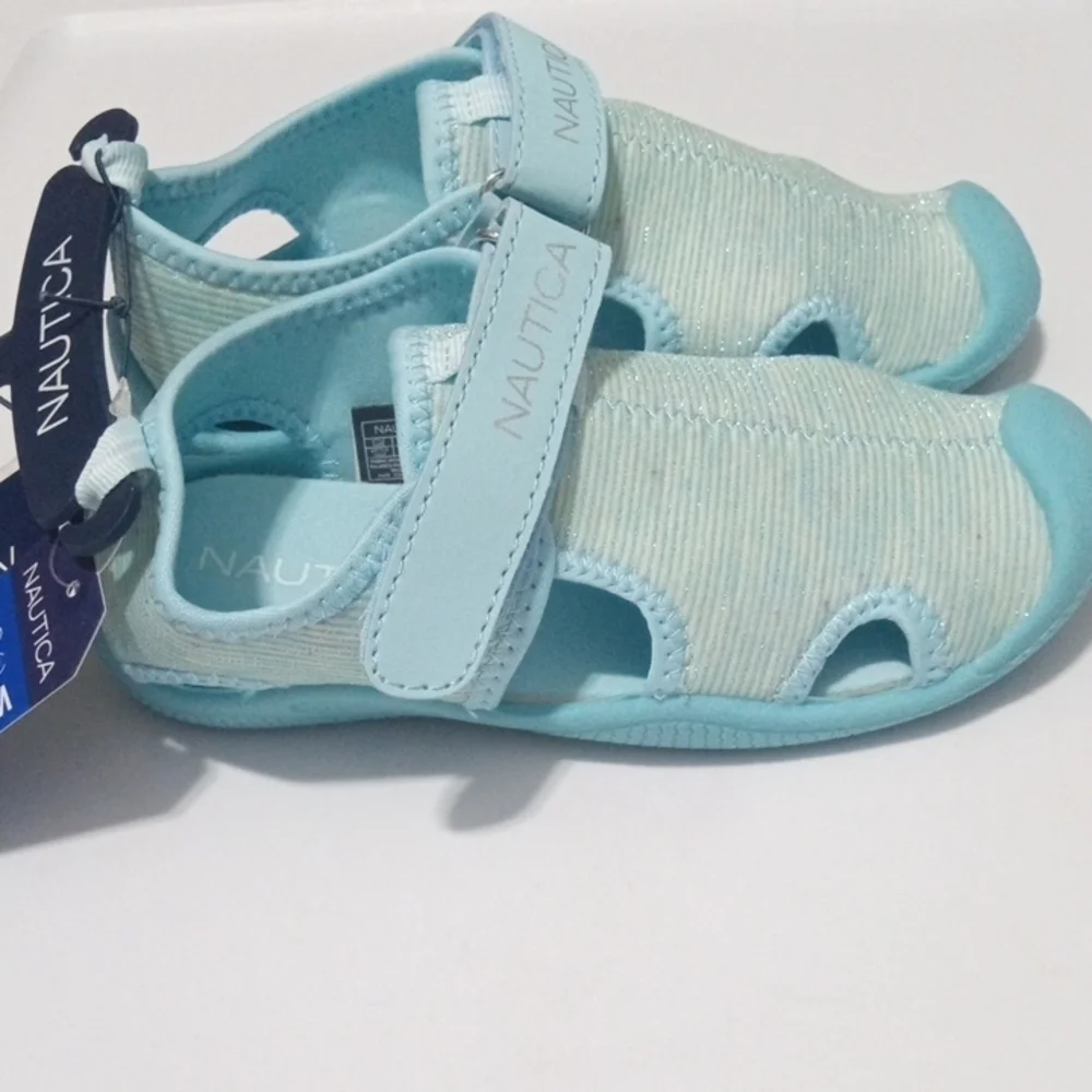 NAUTICA KIDS BLUE AQUA SHOES SWIM POOL VACATION SHOES SIZE GIRLS TODDLER 11 NWT